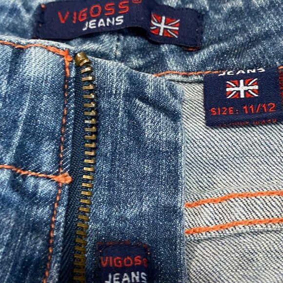 Vigoss Medium Wash Vintage Flared Zippered Bottom Jeans - Picture 9 of 12